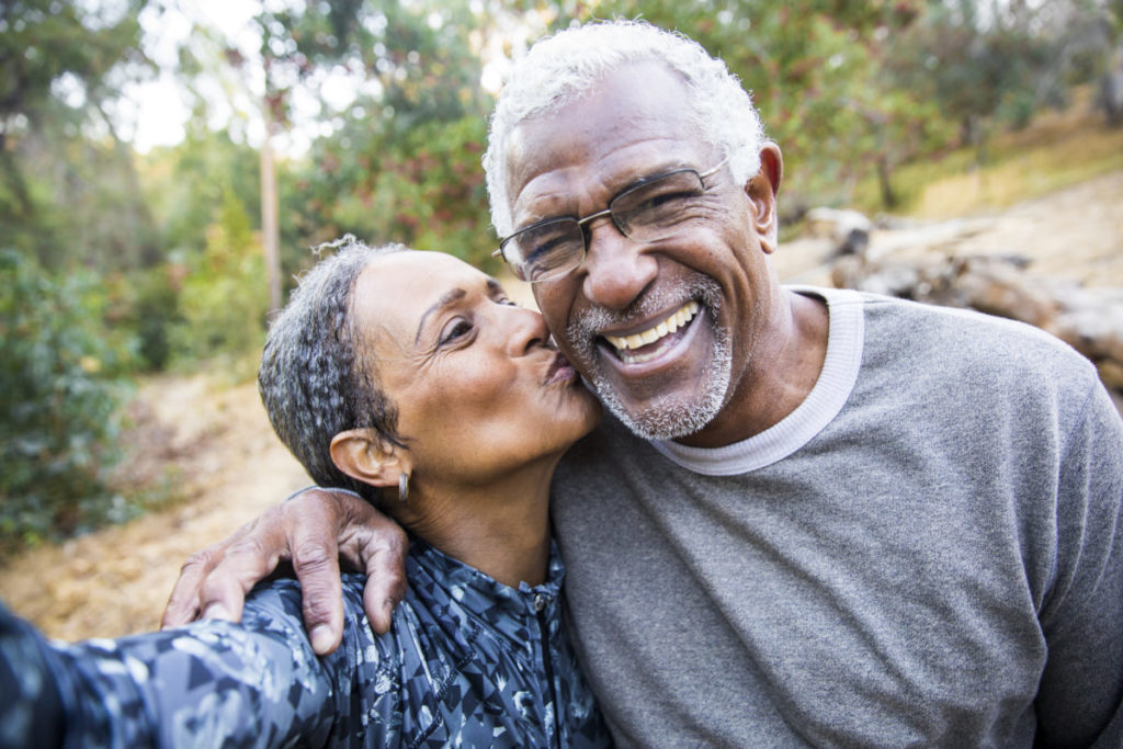 Senior Black Couple Taking Selfie During Exercise