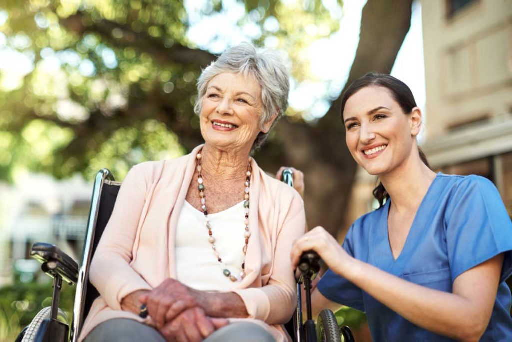 care taker with elderly