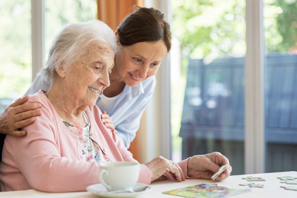 caregiver and her mother