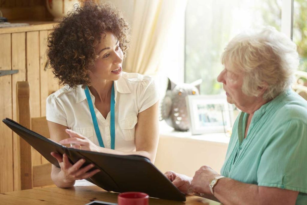 nurse with older woman