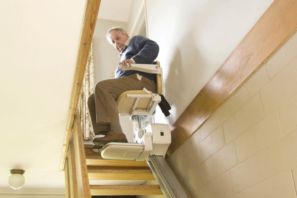 old man on stairlift