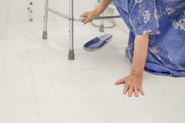 Elderly woman batroom fall