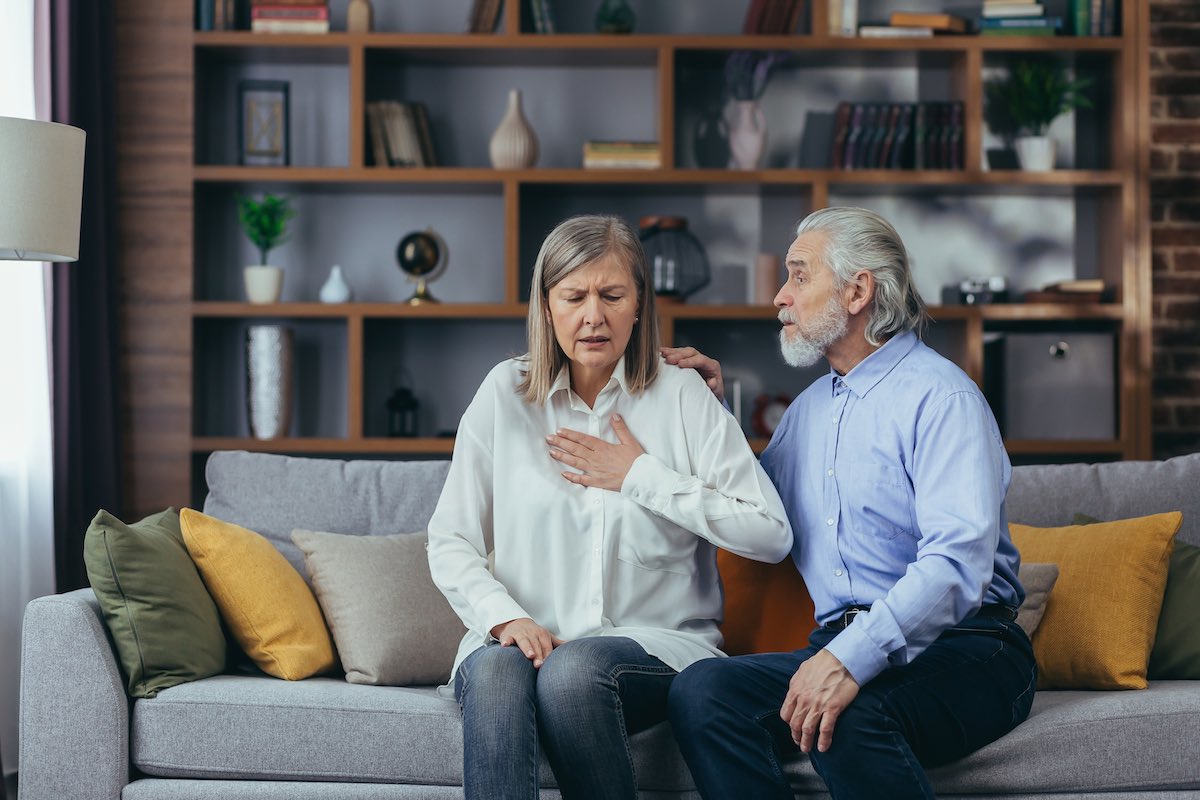 woman experiencing shortness of breath